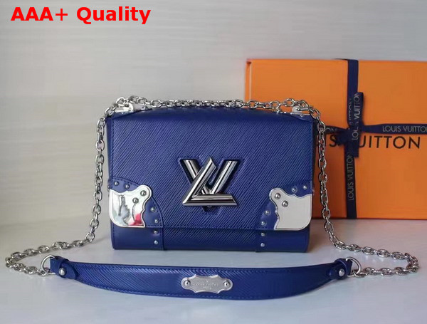 Louis Vuitton Twist MM in Blue Epi Leather with Metal Conners Replica