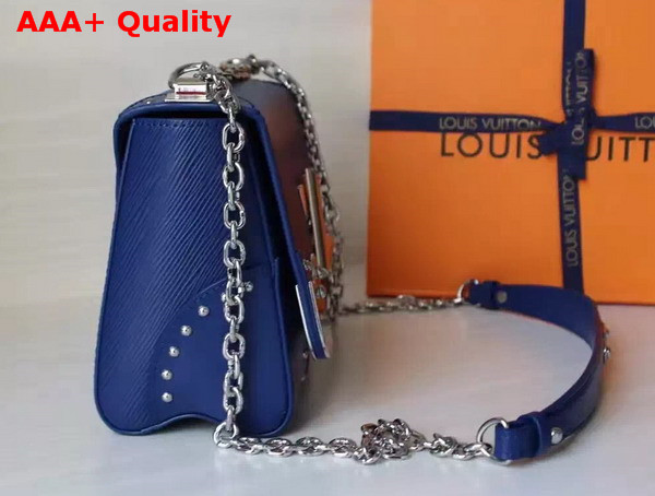 Louis Vuitton Twist MM in Blue Epi Leather with Metal Conners Replica