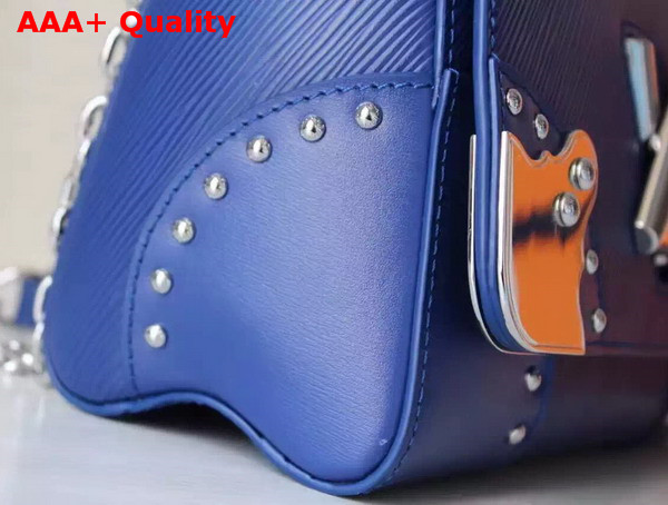 Louis Vuitton Twist MM in Blue Epi Leather with Metal Conners Replica