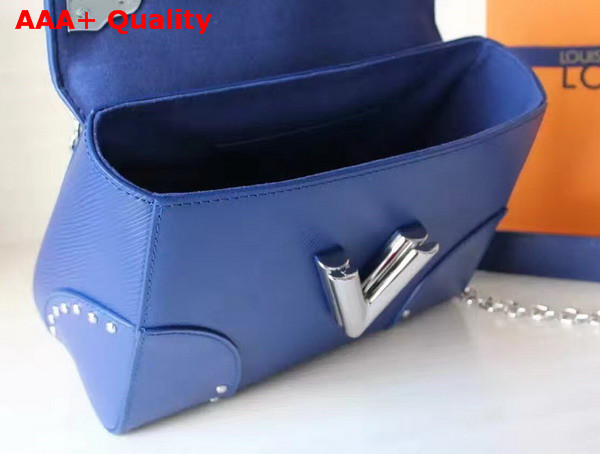 Louis Vuitton Twist MM in Blue Epi Leather with Metal Conners Replica