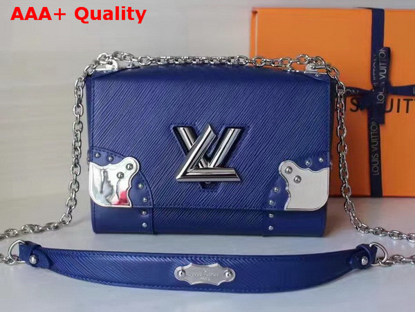 Louis Vuitton Twist MM in Blue Epi Leather with Metal Conners Replica