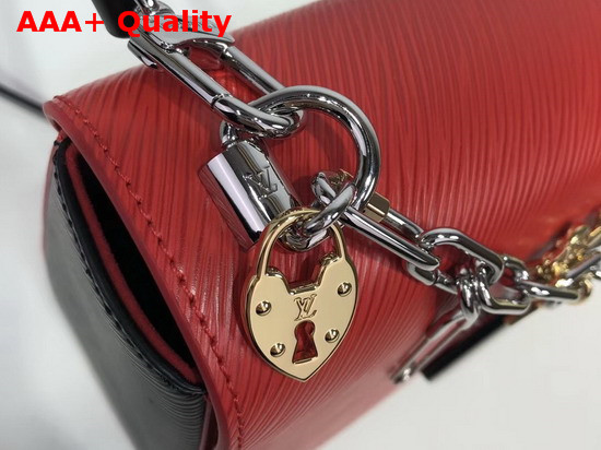 Louis Vuitton Twist MM in Red Epi Leather with LV Love Lock Charms Replica