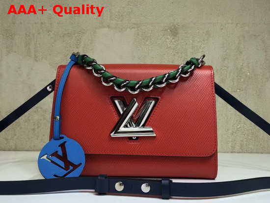 Louis Vuitton Twist MM with Short Chain Handle Coquelicot Red Epi Leather M52504 Replica