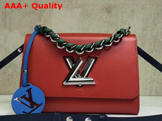 Louis Vuitton Twist MM with Short Chain Handle Coquelicot Red Epi Leather M52504 Replica