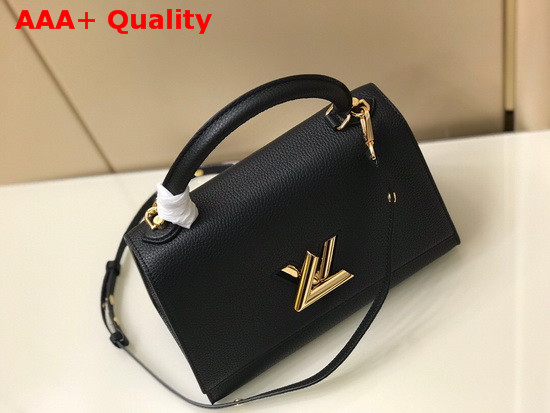 Louis Vuitton Twist One Handle MM Handbag in Black Taurillon Leather M57090 Replica