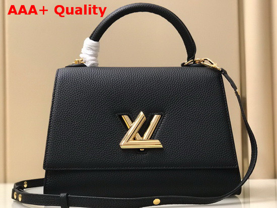 Louis Vuitton Twist One Handle MM Handbag in Black Taurillon Leather M57090 Replica