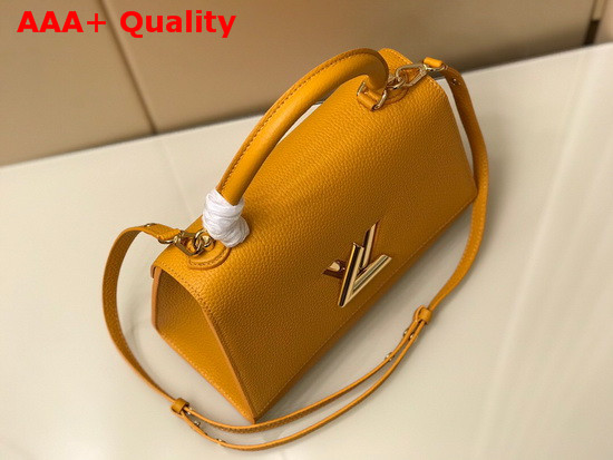 Louis Vuitton Twist One Handle MM Handbag in Saffran Taurillon Leather Replica