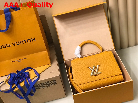 Louis Vuitton Twist One Handle PM Handbag in Saffran Taurillon Leather M57136 Replica