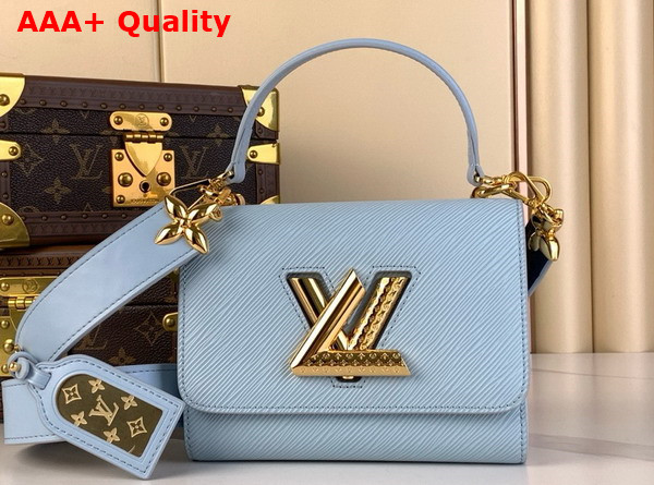 Louis Vuitton Twist PM Handbag in Washed Blue Epi Grained Leather M25362 Replica