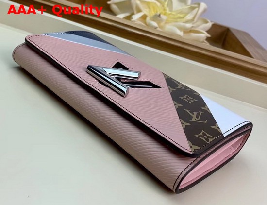 Louis Vuitton Twist Wallet Pink White Navy Blue Cowhide Leather Replica