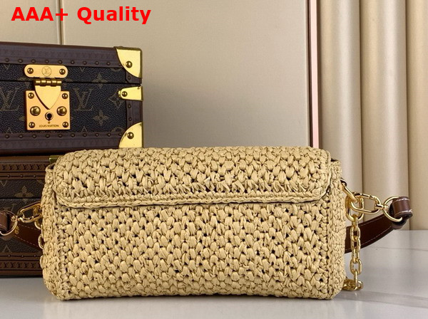 Louis Vuitton Twist West Made From Woven Raffia with Smooth Calfskin Trim M25030 Replica