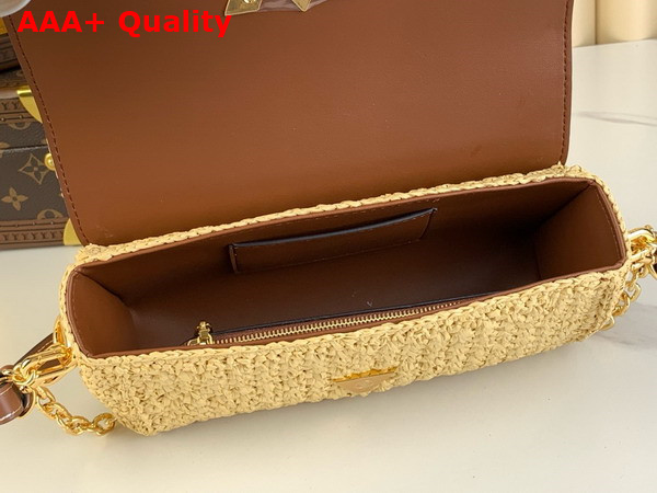 Louis Vuitton Twist West Made From Woven Raffia with Smooth Calfskin Trim M25030 Replica