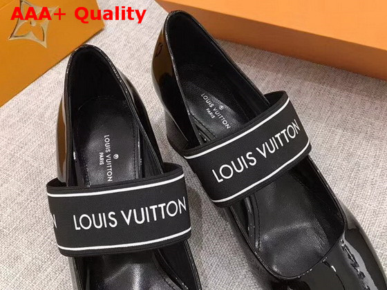 Louis Vuitton Uncover Pump in Black Patent Calf Leather with Elastic Strap 1A3QYD Replica