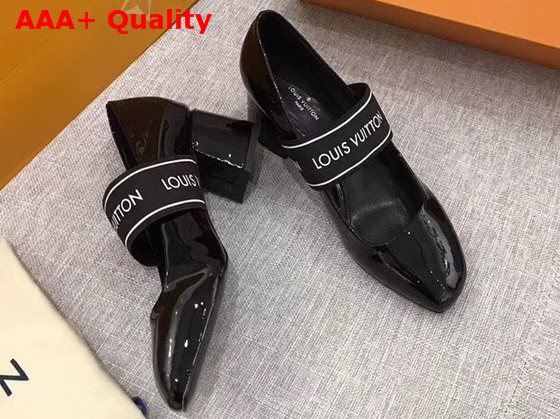 Louis Vuitton Uncover Pump in Black Patent Calf Leather with Elastic Strap 1A3QYD Replica