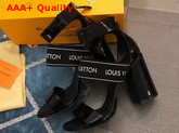 Louis Vuitton Uncover Sandal in Black Patent Calf Leather with Elastic Strap 1A3TAC Replica