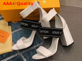 Louis Vuitton Uncover Sandal in White Patent Calf Leather with Elastic Strap Replica