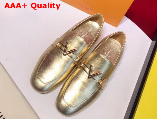 Louis Vuitton Upper Case Loafer Light Gold Lamb Leather Replica