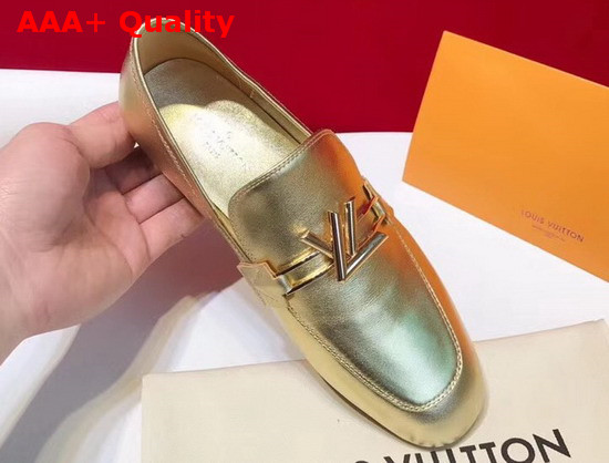 Louis Vuitton Upper Case Loafer Light Gold Lamb Leather Replica