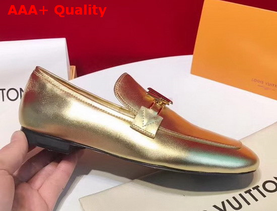 Louis Vuitton Upper Case Loafer Light Gold Lamb Leather Replica