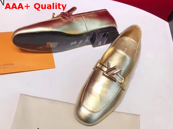 Louis Vuitton Upper Case Loafer Light Gold Lamb Leather Replica