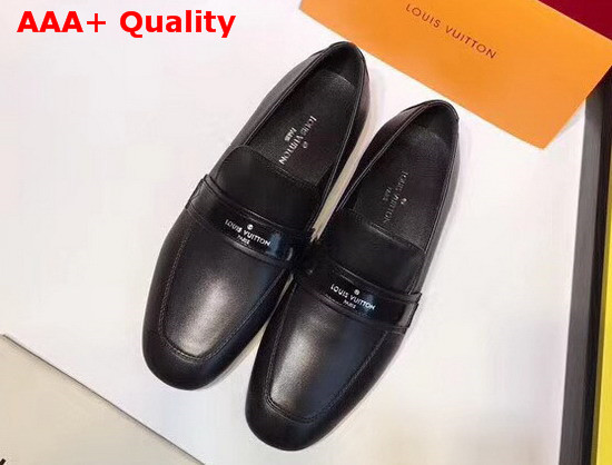 Louis Vuitton Upper Case Loafer in Black Plain Calf Leather Replica