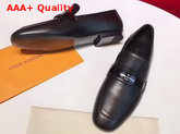 Louis Vuitton Upper Case Loafer in Black Plain Calf Leather Replica