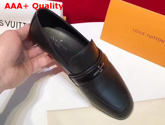 Louis Vuitton Upper Case Loafer in Black Plain Calf Leather Replica