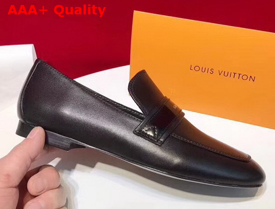 Louis Vuitton Upper Case Loafer in Black Plain Calf Leather Replica