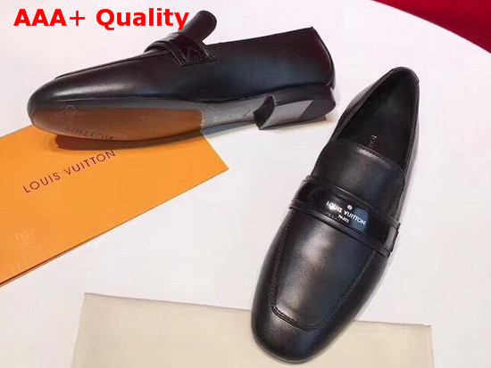 Louis Vuitton Upper Case Loafer in Black Plain Calf Leather Replica