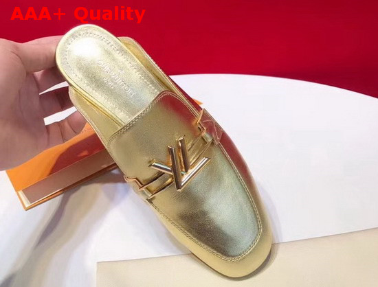 Louis Vuitton Upper Case Open Back Loafer Light Gold Lamb Leather 1A3SJ0 Replica