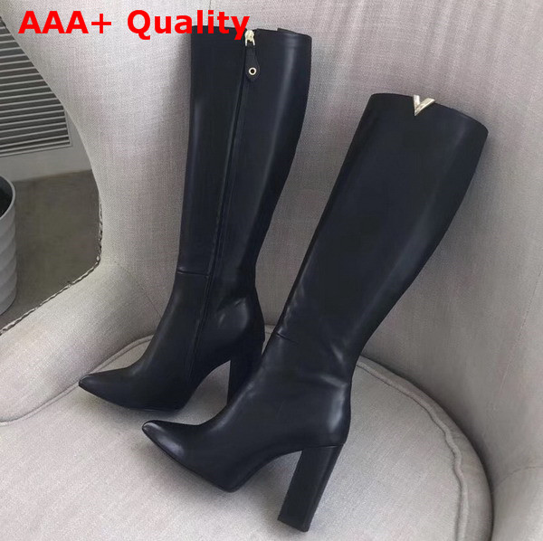 Louis Vuitton Upper East High Boot in Black Calf Leather Replica