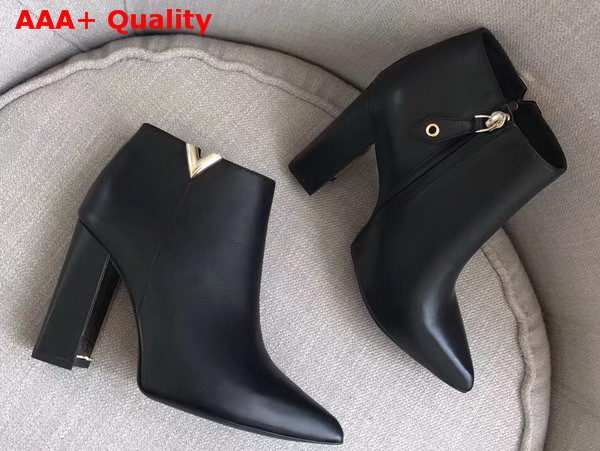 Louis Vuitton Upper East Low Boot in Black Plain Calf Leather Replica