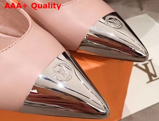 Louis Vuitton Urban Twist Slingback Pump Blush Pink Calf Leather and Metal Toe Cap 1A5L7A Replica