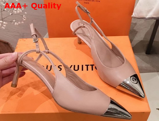 Louis Vuitton Urban Twist Slingback Pump Blush Pink Calf Leather and Metal Toe Cap 1A5L7A Replica