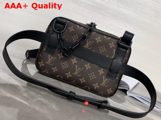 Louis Vuitton Utility Front Bag Monogram Coated Canvas and Black Calf Leather Trim M44468 Replica