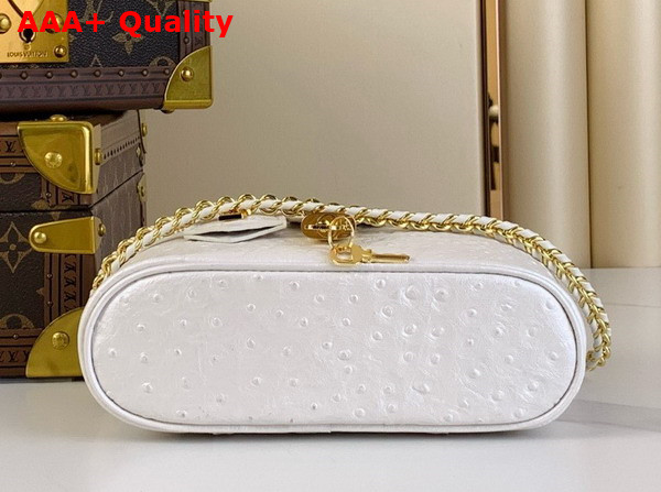 Louis Vuitton Vanity Chain Pouch in White Pearl Ostrich Leather N85911 Replica