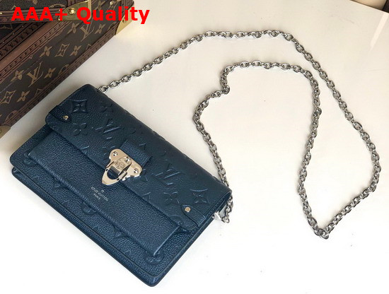 Louis Vuitton Vavin Chain Wallet Monogram Empreinte Leather Navy Nacre M59077 Replica