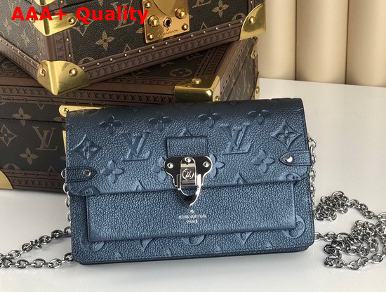 Louis Vuitton Vavin Chain Wallet Monogram Empreinte Leather Navy Nacre M59077 Replica