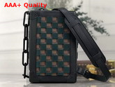 Louis Vuitton Vertical Soft Trunk Embroidered Damier Tuffetage Jaune Coated Canvas Replica