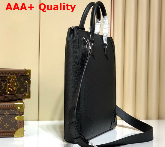 Louis Vuitton Vertical Tote in Black Taiga Leather M30811 Replica