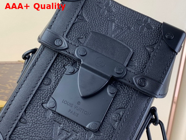 Louis Vuitton Vertical Trunk Wearable Wallet in Black Taurillon Monogram Cowhide Leather M82070 Replica