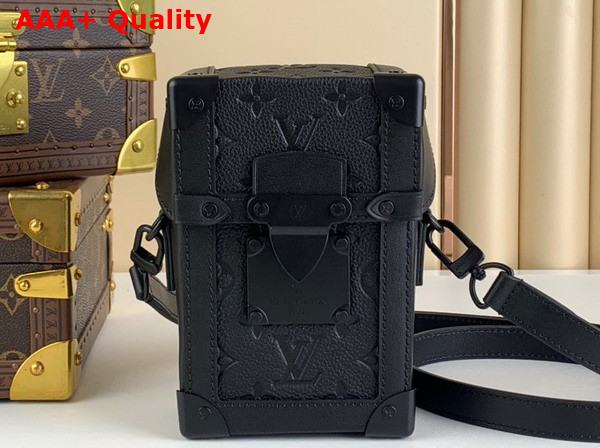 Louis Vuitton Vertical Trunk Wearable Wallet in Black Taurillon Monogram Cowhide Leather M82070 Replica