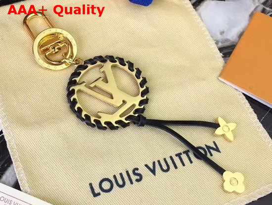 Louis Vuitton Very Bag Charm and Key Holder Gold and Black M63082 Replica