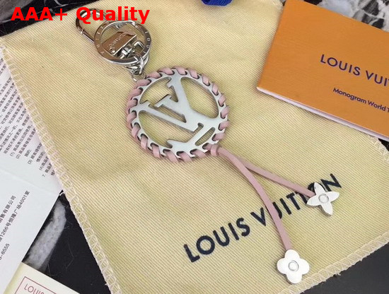 Louis Vuitton Very Bag Charm and Key Holder Silver and Pink M63081 Replica