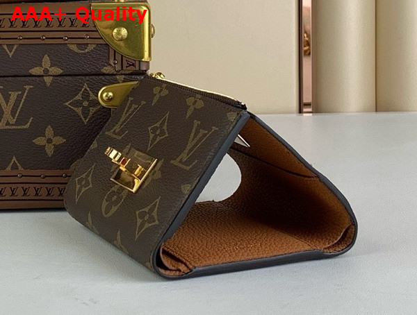 Louis Vuitton Victorine On My Side Wallet in Black Calf Leather and Monogram Coated Canvas M82640 Replica