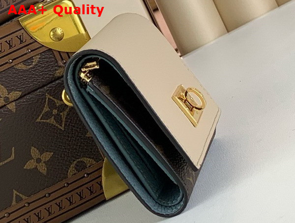 Louis Vuitton Victorine On My Side Wallet in Cream Calf Leather and Monogram Coated Canvas Replica