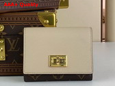 Louis Vuitton Victorine On My Side Wallet in Cream Calf Leather and Monogram Coated Canvas Replica