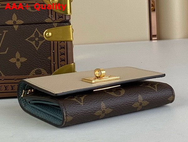 Louis Vuitton Victorine On My Side Wallet in Cream Calf Leather and Monogram Coated Canvas Replica