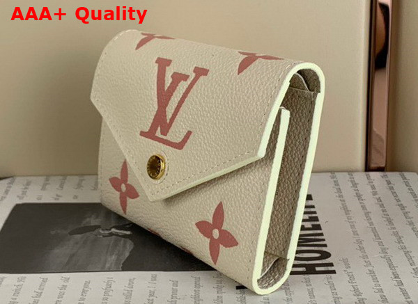 Louis Vuitton Victorine Wallet Bicolor Monogram Empreinte Leather Creme Rose Trianon M82062 Replica