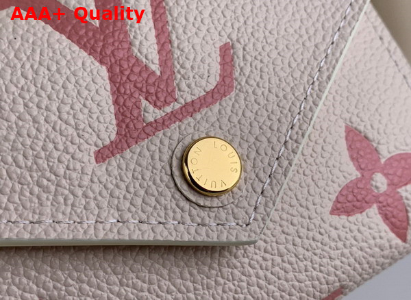 Louis Vuitton Victorine Wallet Bicolor Monogram Empreinte Leather Creme Rose Trianon M82062 Replica